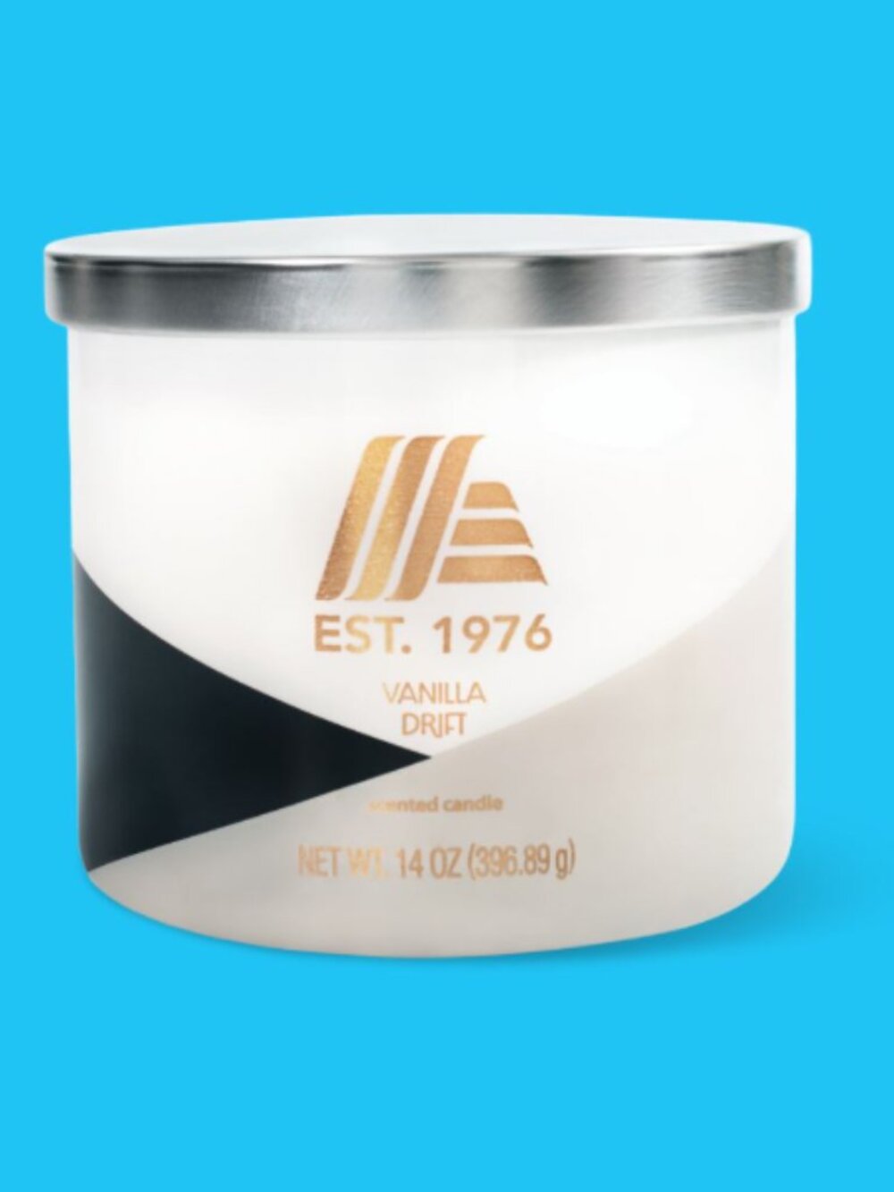ALDI 50th Anniversary Vanilla Drift Candle 14oz 3 Wick Glass Jar Lid NEW